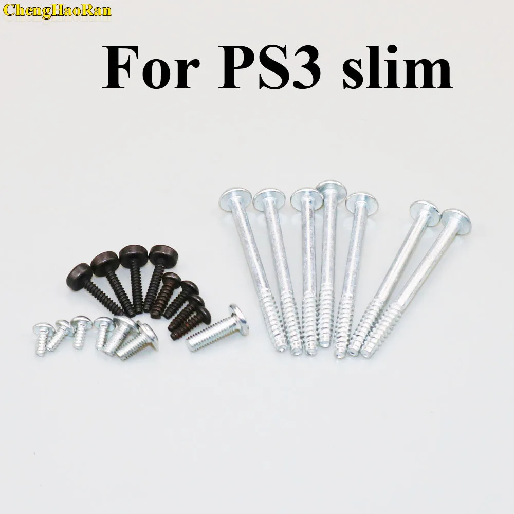 ChengHaoRan 1 комплект полный набор черный пластик для PS3 тонкий консоль винты резиновые ножки крышка набор винтов Комплект Ремонт Запчасти Замена