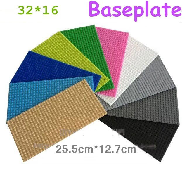 

16*32 Dots Baseplate 25.5*12.7cm For Small Blocks Particles Building Bricks Base Plate Toy Gift Fit With Lego