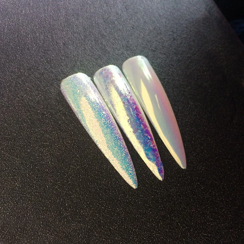 Серия AURORA комбо 3 баночки хлопья Авроры + порошковый пигмент Блестки хамелеон с