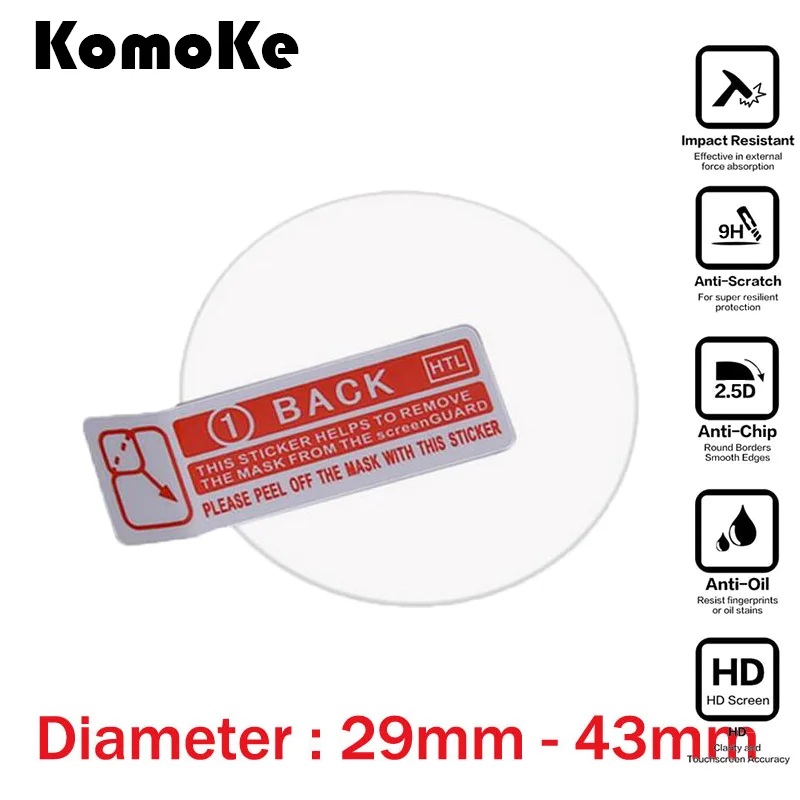 For Smart Watch Samsung Gear Huawei Garmin LG MOTO Xiaomi Screen Protector Cover Universal Round Tempered Glass Protective Film For Smart Watch Samsung Gear Huawei Garmin LG MOTO Xiaomi Screen Protector Cover Universal Round Tempered Glass Protective Film