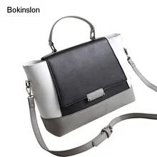 Bokinslon женская сумка индивидуальность PU кожаные сумки через плечо Женские однотонные популярные женские сумки