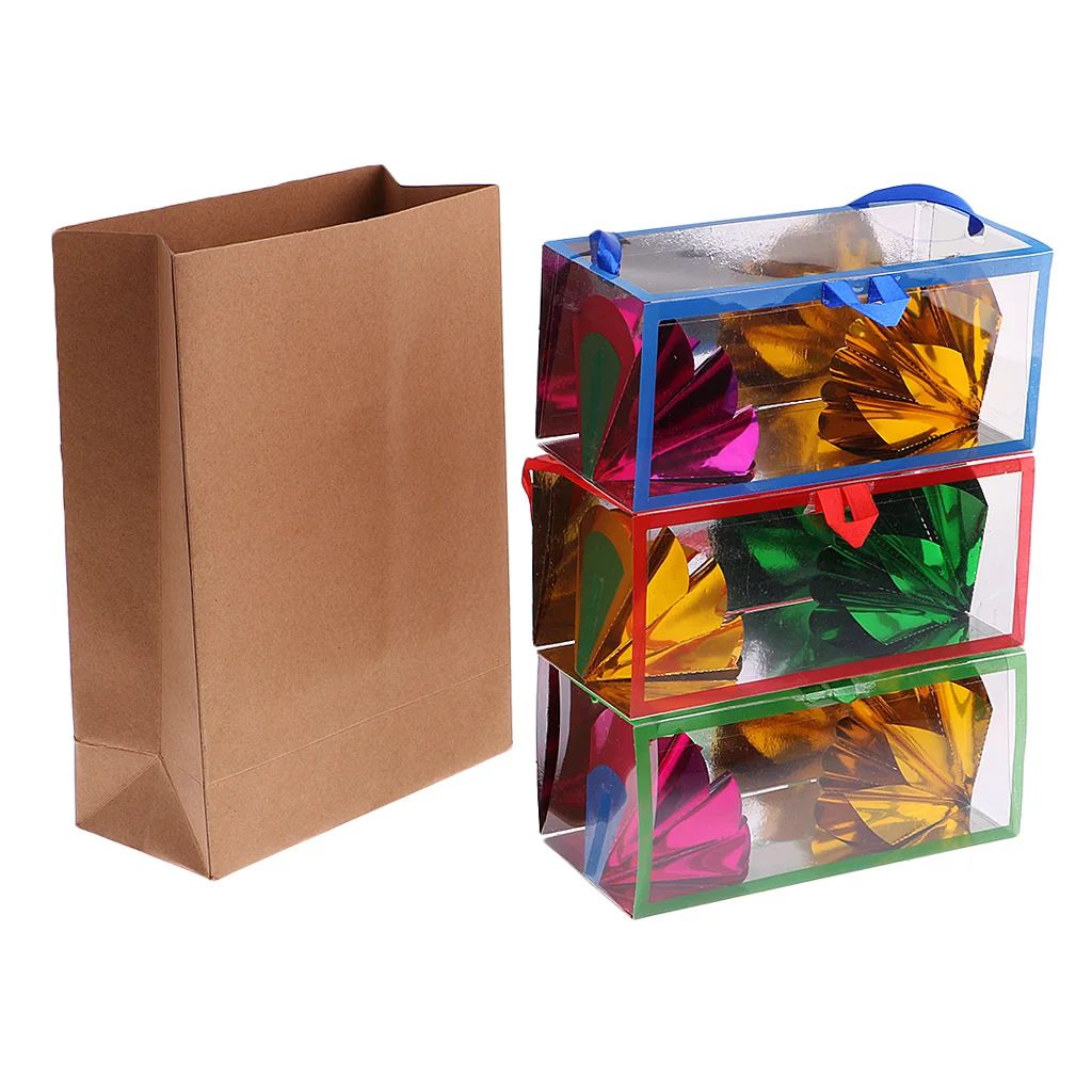 Appearing Flower Box Paper Bag Close Up Magic Trick Props Suitable for magician/children in school performance