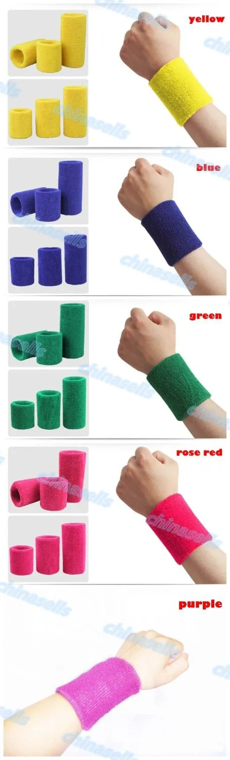Sports Sweatband Cotton 15*8cm Terry Cloth Wrist Sweat Bands Tennis Fitness Basketball Wristband Wrist Support Protector