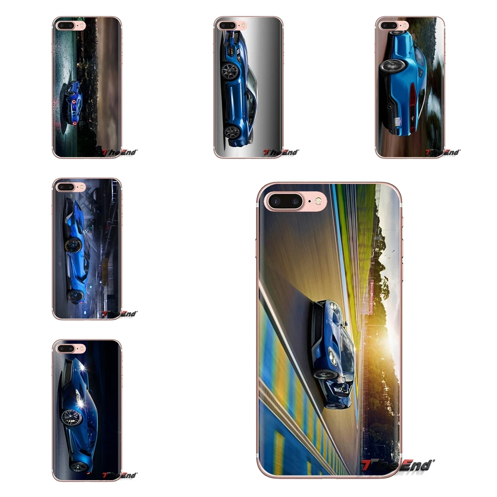 Для Xiaomi Mi4 Mi5 Mi5S Mi6 Mi A1 A2 5X 6X 8 9 Lite SE Pro Max Mix 2 3 2S 2016 Ford GT Blue Car обои силиконовый чехол для