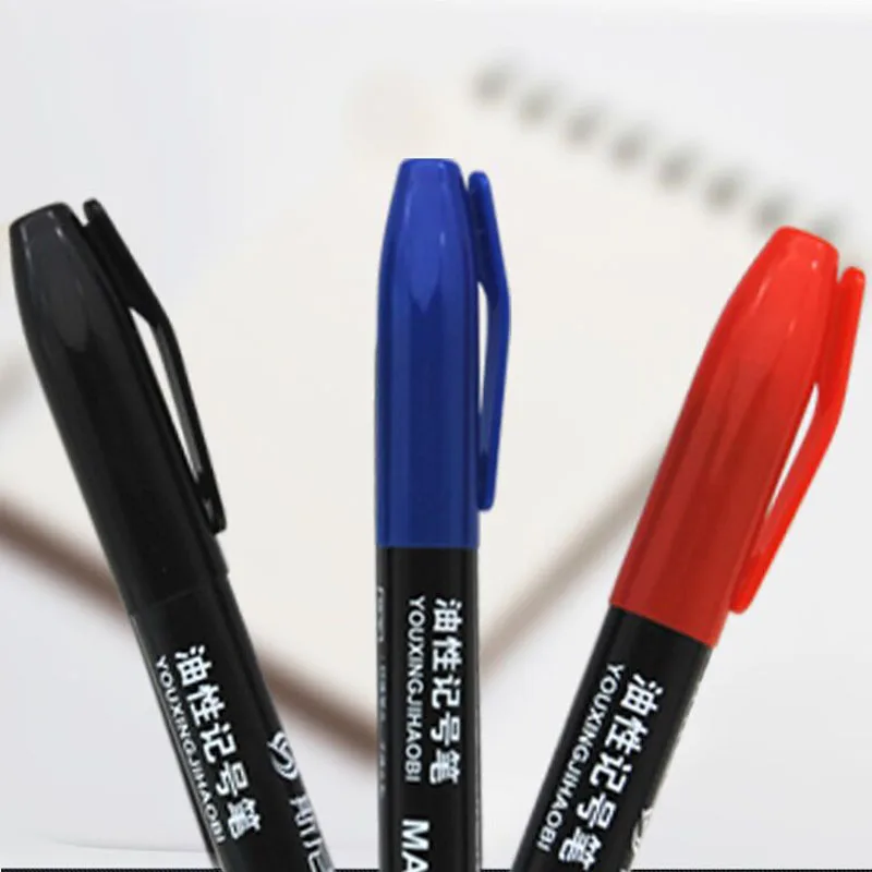 10 палочек, 3 цвета, жирный черный маркер, красный маркер, Синий Маркер, для школы, офиса, принадлежности для рисования, манга, Офисные аксессуары, ручка