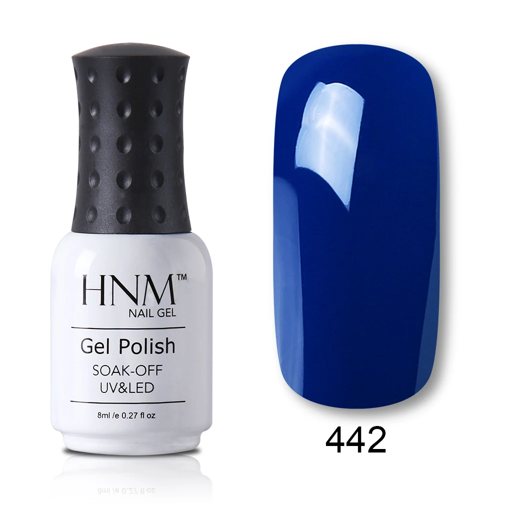 HNM 8 мл синий цвет УФ-гель для ногтей полуперманентный лак Гибридный эмалированный лак для маникюра Лак для ногтей - Цвет: 442
