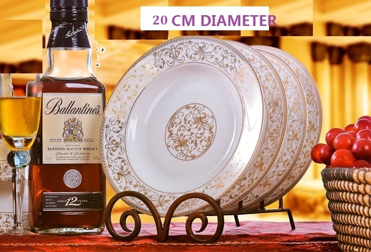 

FREE SHIPPING 20CM LUXURY EUROPE DISH PLATES CERAMIC SERVICE PLATE POCELAIN PORCELAIN PLATES