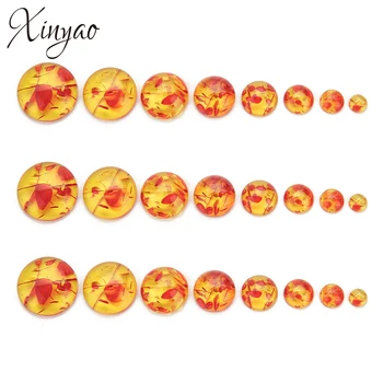 

XINYAO 20pcs/lot Imitation Ambers Resin Round Flat Back Cabochons Cameo 6/8/10/12/14/16/18/20mm For Diy Jewelry Making Findings