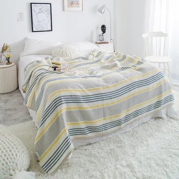 

Cotton and linen blended honeycomb blanket throw sheet Bedspreads & Coverlets