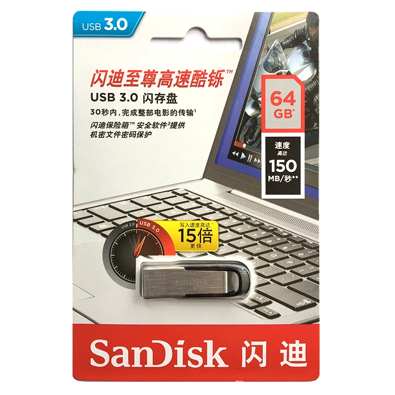 Двойной Флеш-накопитель SanDisk CZ73 USB флэш-накопитель 32 ГБ флеш-накопитель 64Гб флэш-накопитель 128 Гб металлический флэш-диск 256GB USB3.0 Ключ 16GB 150 МБ/с. для ПК/автомобиль/ТВ