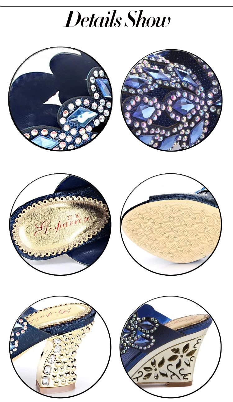 2017 New Summer Women High Heels Slippers Online Shopping Shoes Crystal Rhinestone Wedge Sandal Womens Shoe-6