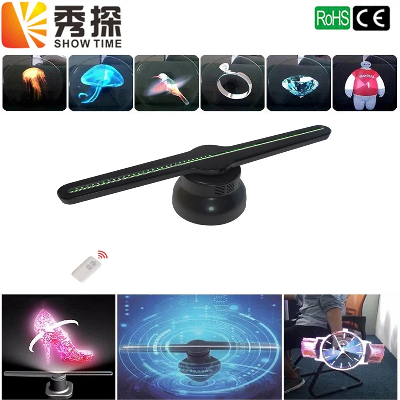 Freeshipping Universal LED Holographic Projector Portable Hologram Player 3D Holographic Dispaly Fan Unique Hologram Projector