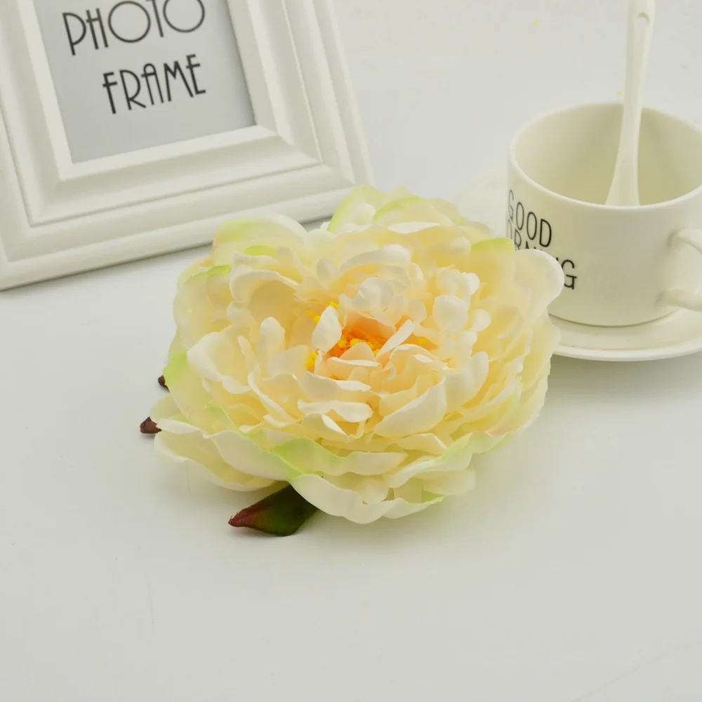 15 см искусственные цветы дешевые для украшения свадьбы помпон тычинки рукоделие diy шляпа невесты цветок Шелковый Пион