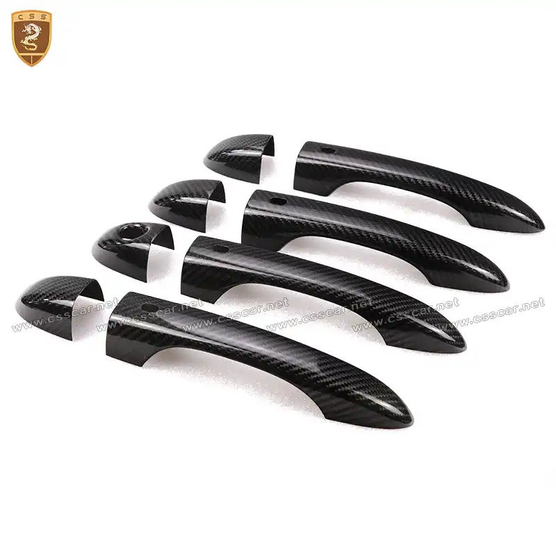 Decorazione del rivestimento della maniglia della portiera esterna in fibra di carbonio , per Maserati Levante 2016 2017 2018