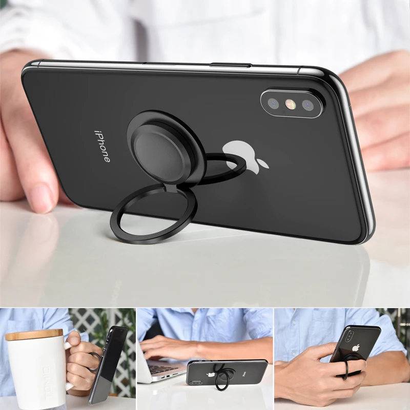 OATSBASF Luxury 360 Degree Metal Finger Ring Holder Smartphone Mobile Phone Finger Stand Holder For iPhone 7 6 Samsung