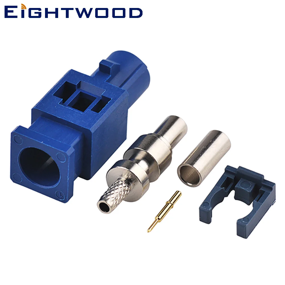 

Eightwood 5PCS Fakra C Blue/5005 Plug Male Long Crimp RG316 RG174 LMR100 Cable for GPS Telematics or Navigation