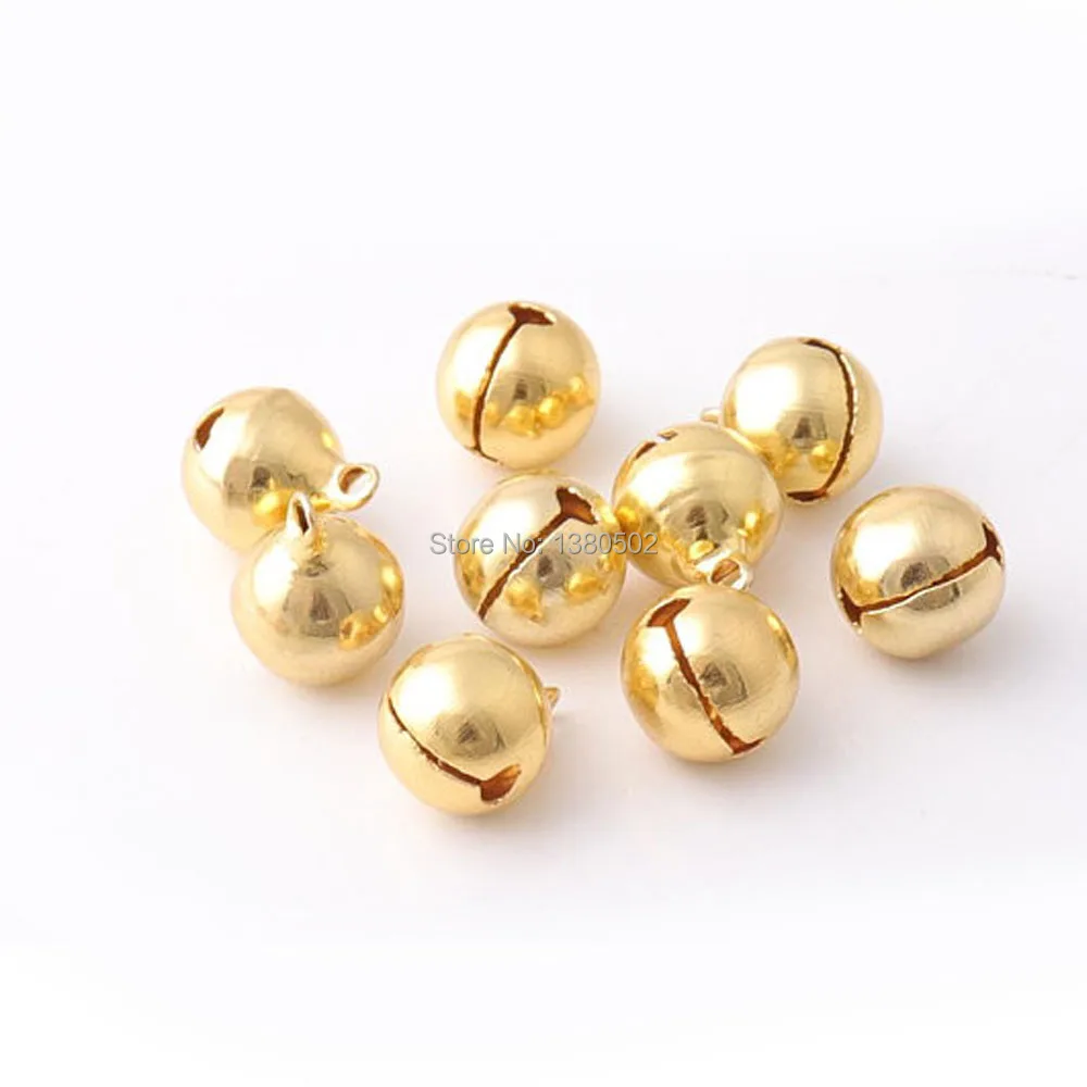 

50pcs/lot 11mm Gold color Alloy Top Quality Jingle bell Loose Beads DIY Jewelry Christmas Decoration