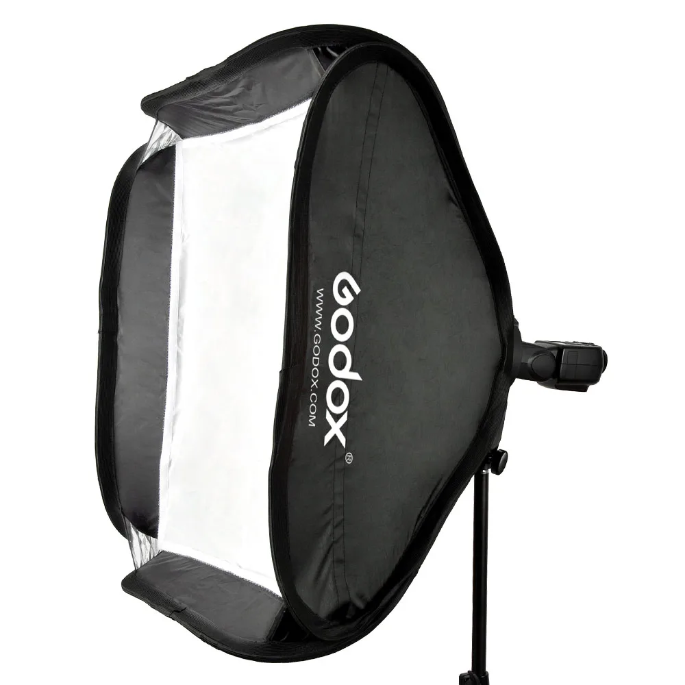 

Godox 40 * 40cm / 15" * 15" Softbox Diffuser with S-type Bracket Bowens Holder for Speedlite Flash Light Black & White