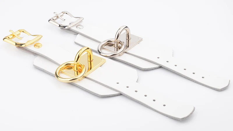 Harajuku Customized Hand Crafted Two Layer Real Leather Bracelet Kawaii Oversized Leather Collar Punk Silver O Round Bangles Men 11