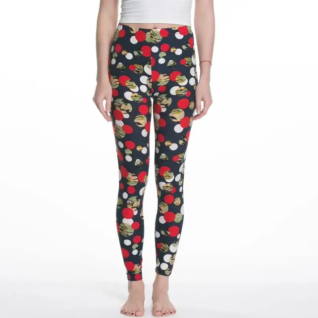 Женские леггинсы с цветочным принтом размера плюс, Тонкие штаны в клетку, модная одежда, брюки - Цвет: 3