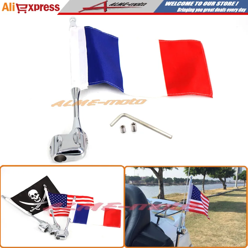 

For Honda GoldWing GL1800 GL1500 2001-2012 Motocycle CNC Aluminum Rear Side Mount Luggage Rack Antenna Vertical Flag Pole