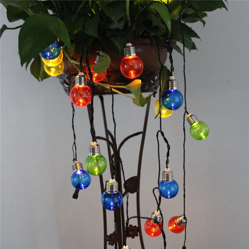 Colorful G50 Bulb Solar Power Outdoor String Light Decorative Lighting String for Garden Patio Festival lantern