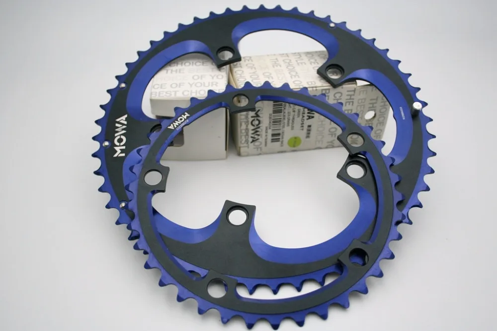 MOWA Road bike Chainring Set 53/39t bcd130 5 arm 154G black/blue CNC
