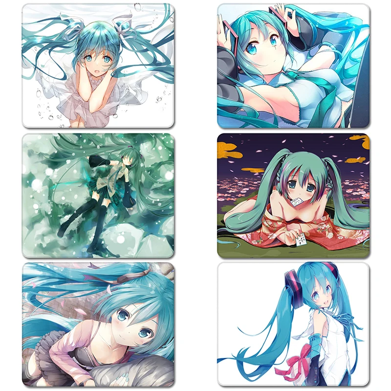 

Lovely Japanese Hatsune Miku Cartoon Anime Cool Designs Nature Rubber Table Mouse Pad Laptop Computer Enclosure Mousepad Mat