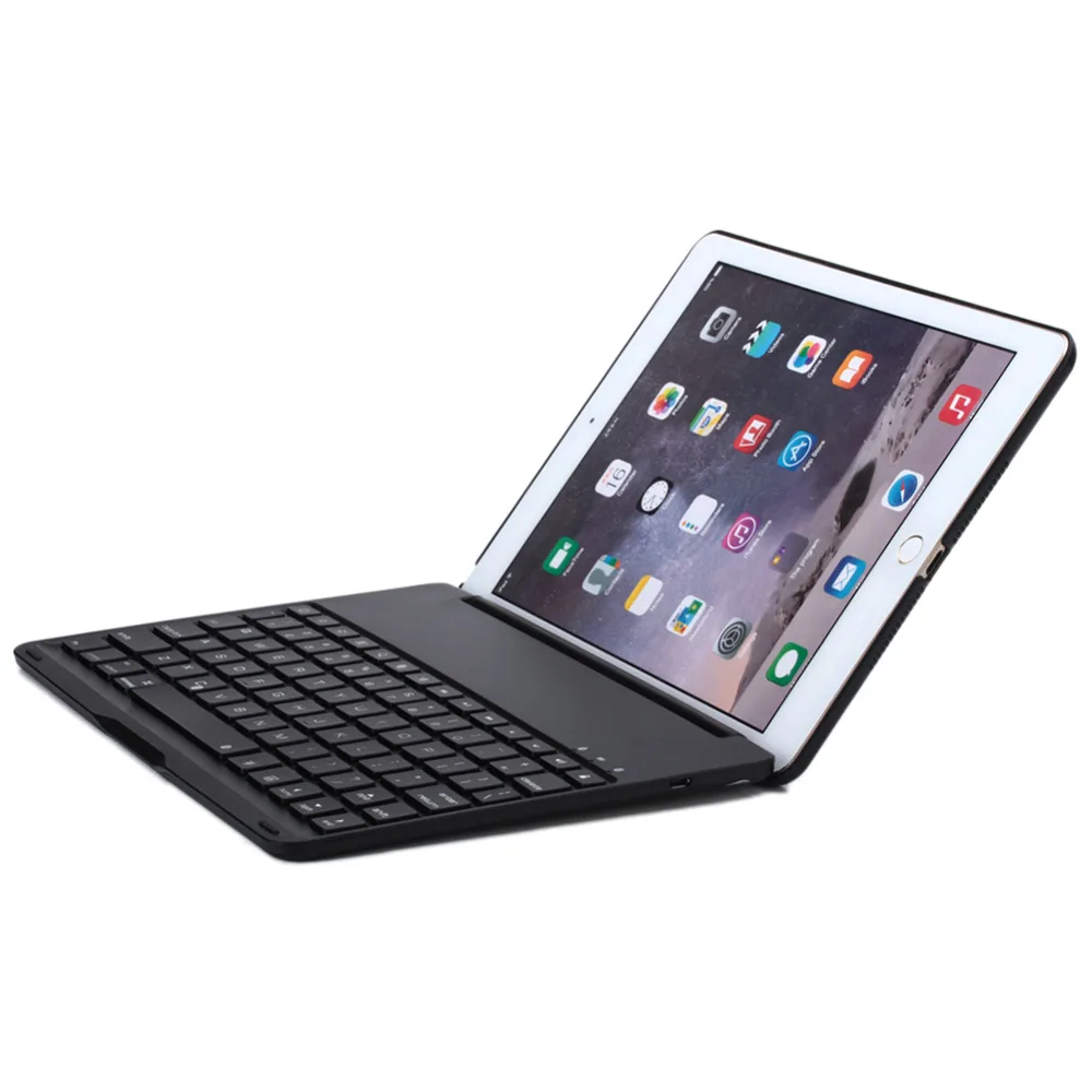 

Fashion new Aluminum Alloy Bluetooth Keyboard with 7 Colors Backlit Clamshell ABS Button Colorful game keyboard for iPad air2