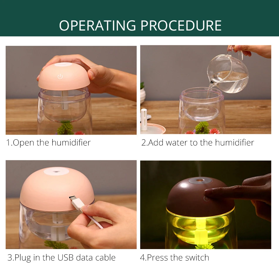Микроландшафтный увлажнитель воздуха для ребенка, дома, офиса, креативный подарок, Ароматический диффузор с эфирными маслами, светодиодный светильник