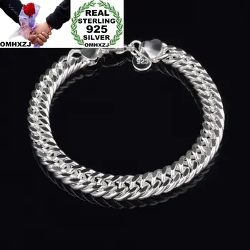 

OMHXZJ Wholesale Personality Fashion Woman Gift Silver Full Lateral Chain 925 Sterling Silver Bracelet+Necklace Jewelry Set SE49