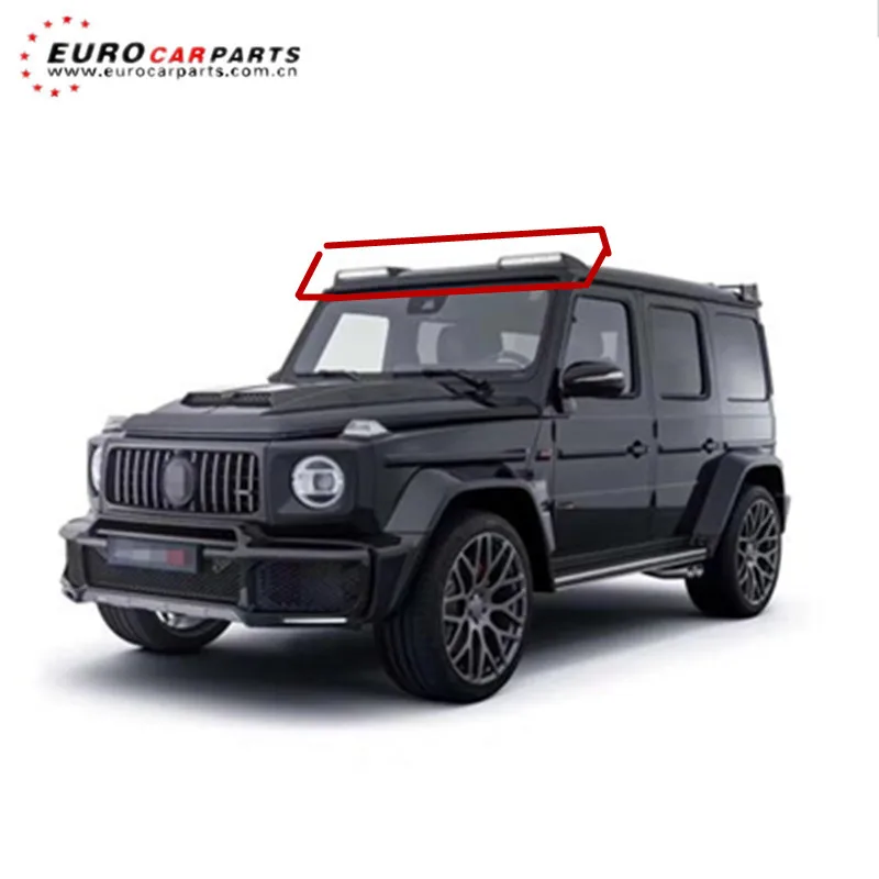 

2019 year G class W464 B style carbon fiber roof spoiler for w464 G63 G65 G500 G400 G350 front wing with LED running lights