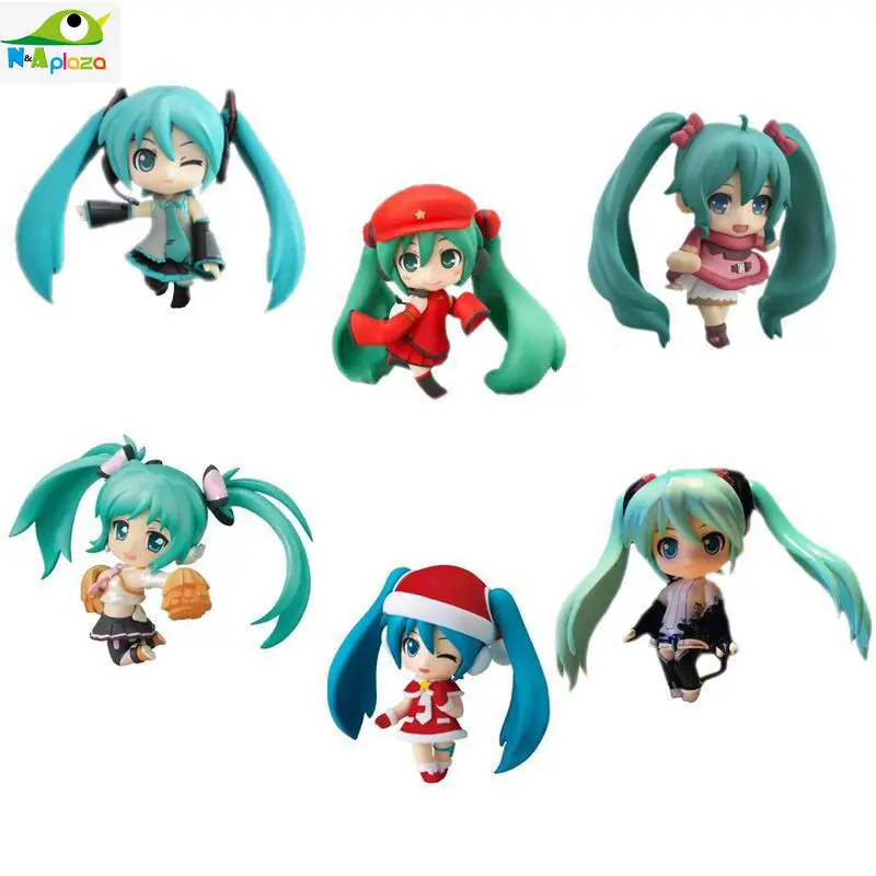 2015 New Anime VOCALOID2 Hatsune Miku Q EditionPVC action figure Model Doll kids toy10CM Free Shipping