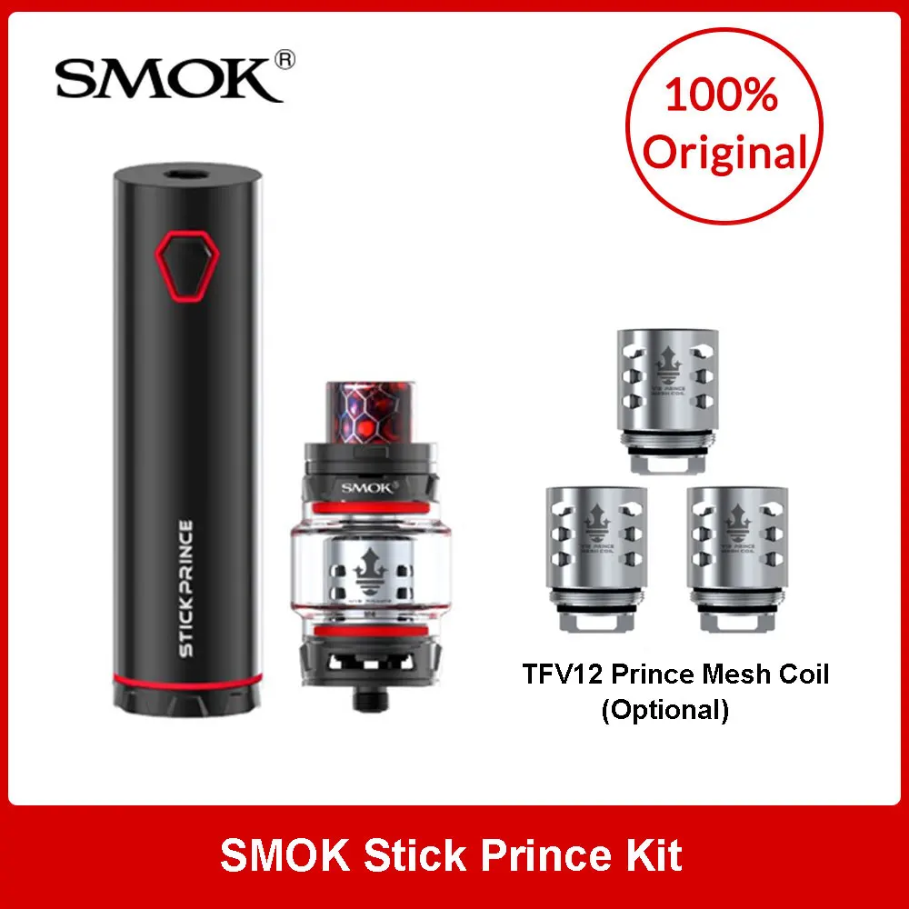 Original SMOK Stick Prince Kit TFV12 Prince Atomizer Builtin 3000mAh Battery 8ml Optional Mesh Coil E-Cigarette Vape Pen Kit