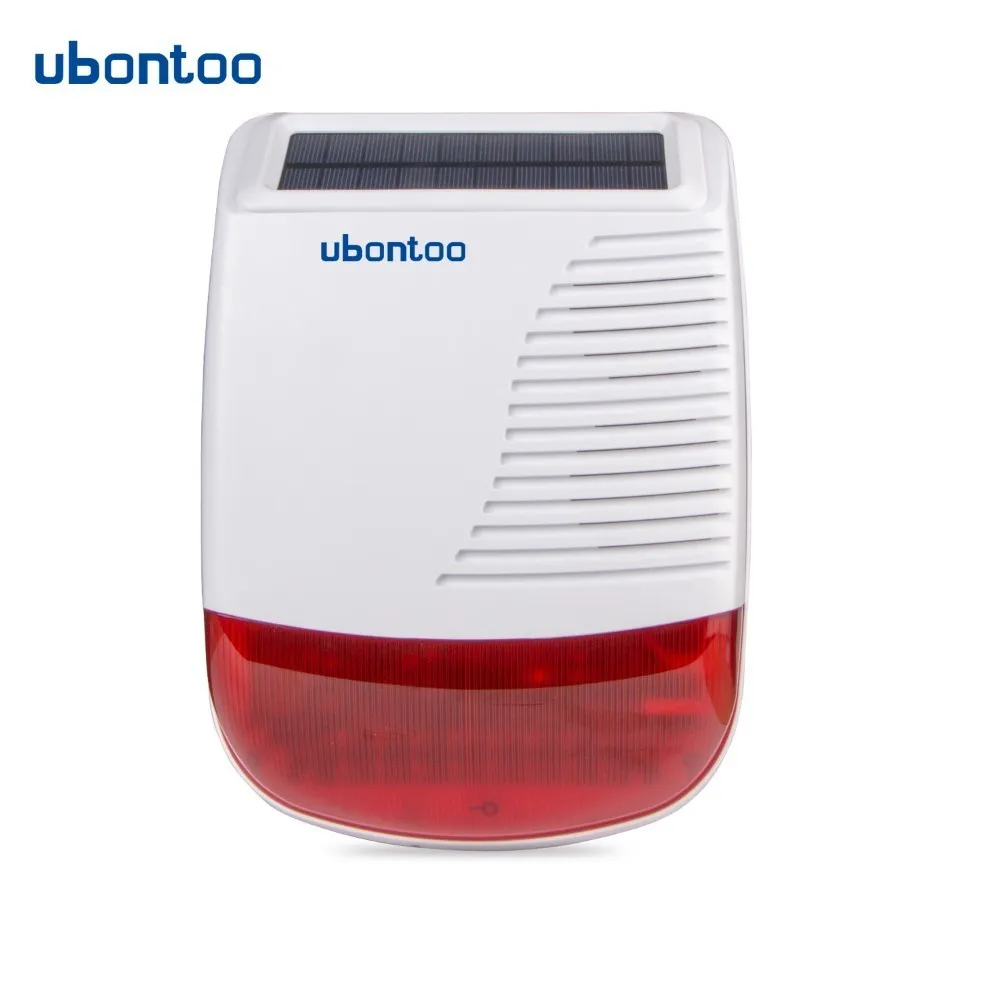 

Ubontoo 433MHz Outdoor Wireless Strobe Siren Solar Powered Red Flash Light 110db For Pstn Wifi Gsm Alarm System Home Security