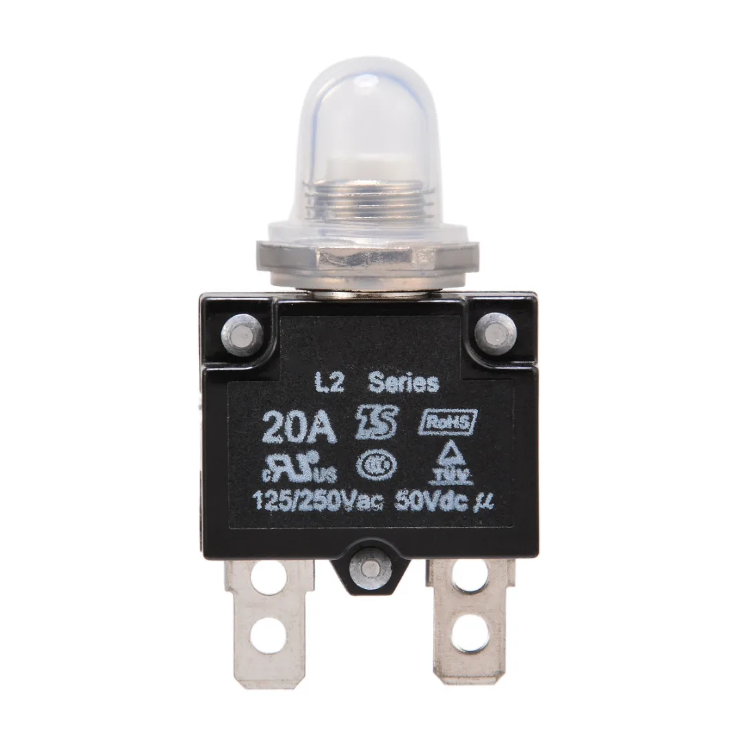 1pc 12/24V Resettable Circuit Breaker With Push Button Thermal Circuit Breaker Panel Mount 5A/10A/15A/20A/30A Overload Protector