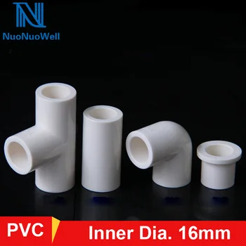 

NuoNuoWell PVC Socket Adaptor Equal Dia. 16MM Tee Elbow Connector Water Pipe Fittings Solvent Weld Hose Repair Quick Coupler