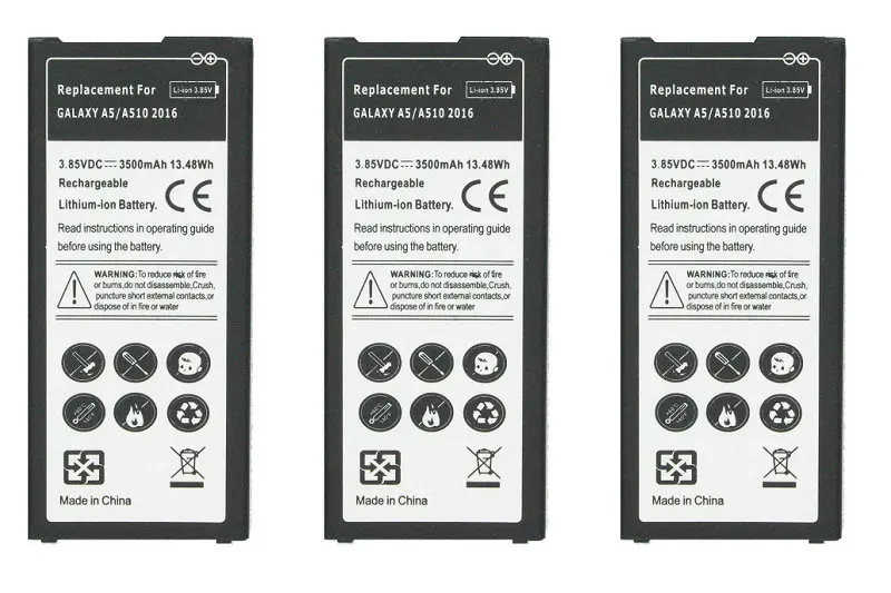 Аккумулятор для Samsung Galaxy A5 3500 Edition A510 EB BA510ABE A5100 A51 A510F + номер отслеживания 3 шт./лот