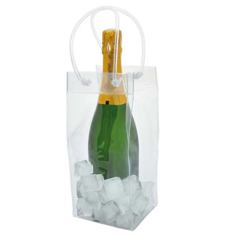 Новые ПВХ Поддержка мешок льда для вина, пива, шампанского ведро термоизоляционный чехол для бутылки с питьем охладитель Складная Сумка-переноска