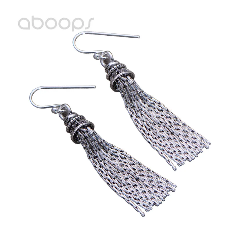 

Vintage 925 Sterling Silver Tassel Earrings for Women Girls,Free Shipping