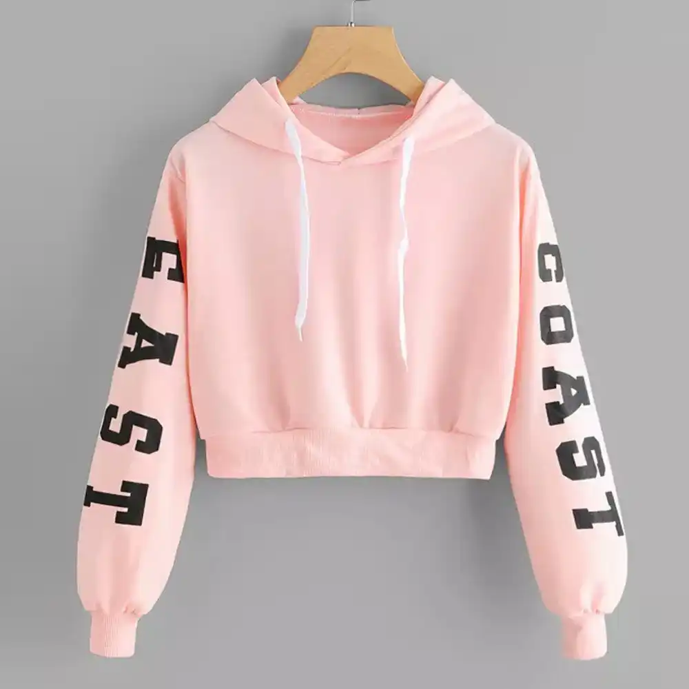 hot pink crop hoodie