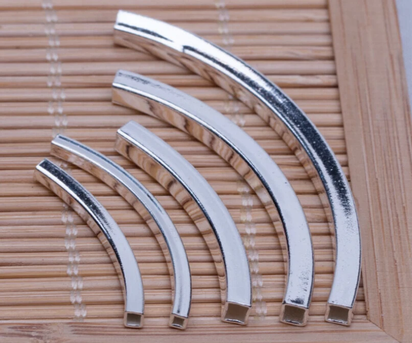 

925 sterling silver 2mm3mm square elbow fitting accessories wholesale DIY Sterling Silver beads 2.5-5cm 3pcs
