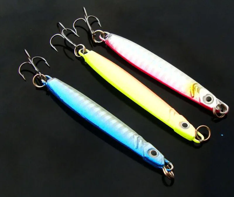 1Pcs Lead Fishing Lure Metal Jig Reflective Iron Plate Sinking Hard
