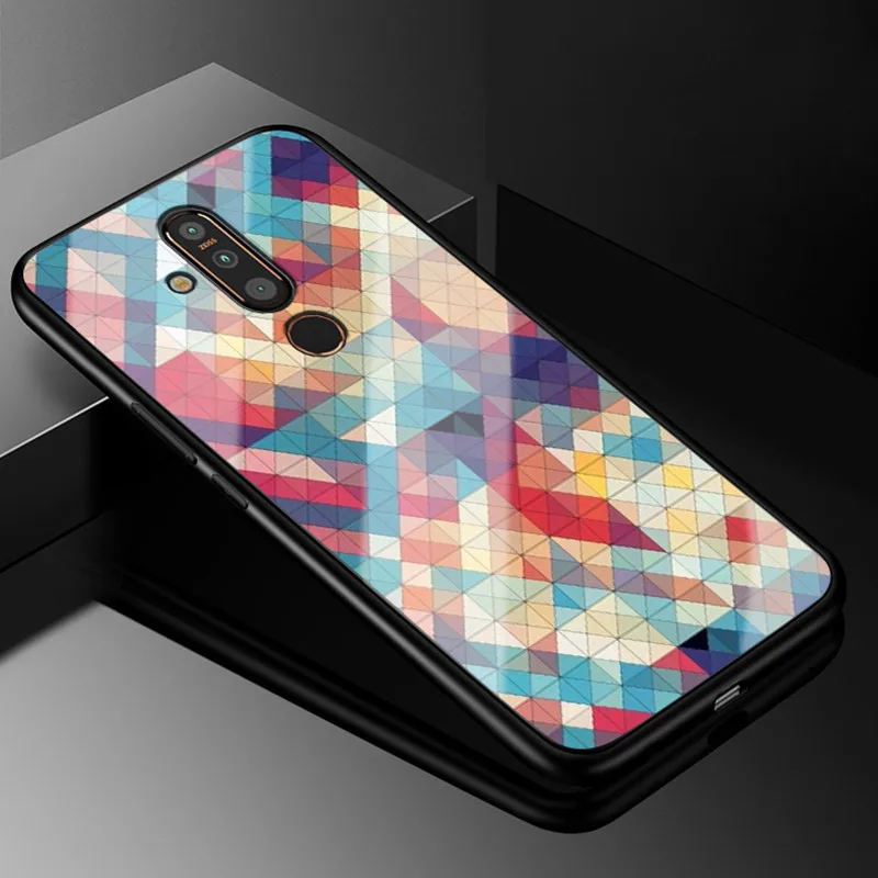 Для Nokia X71 чехол PC Пластиковый стеклянный чехол для телефона черный ТПУ бампер чехол для Nokia X71 TA-1172X71 чехол для Nokia 8,1 Plus - Цвет: 14