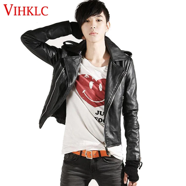 Korean Fashion Leather Jacket Men Jackets Coat Slim Biker Motorcycle