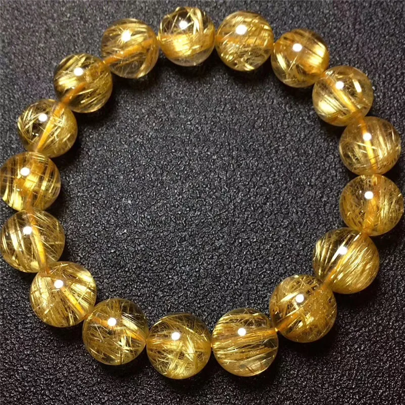 Natural Gold Rutilated Titanium Quartz Bracelet (5)