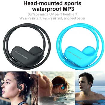 

IPX8 Waterproof Wearable MP3 Player MP3 Earphones for Running Swimming DJA99
