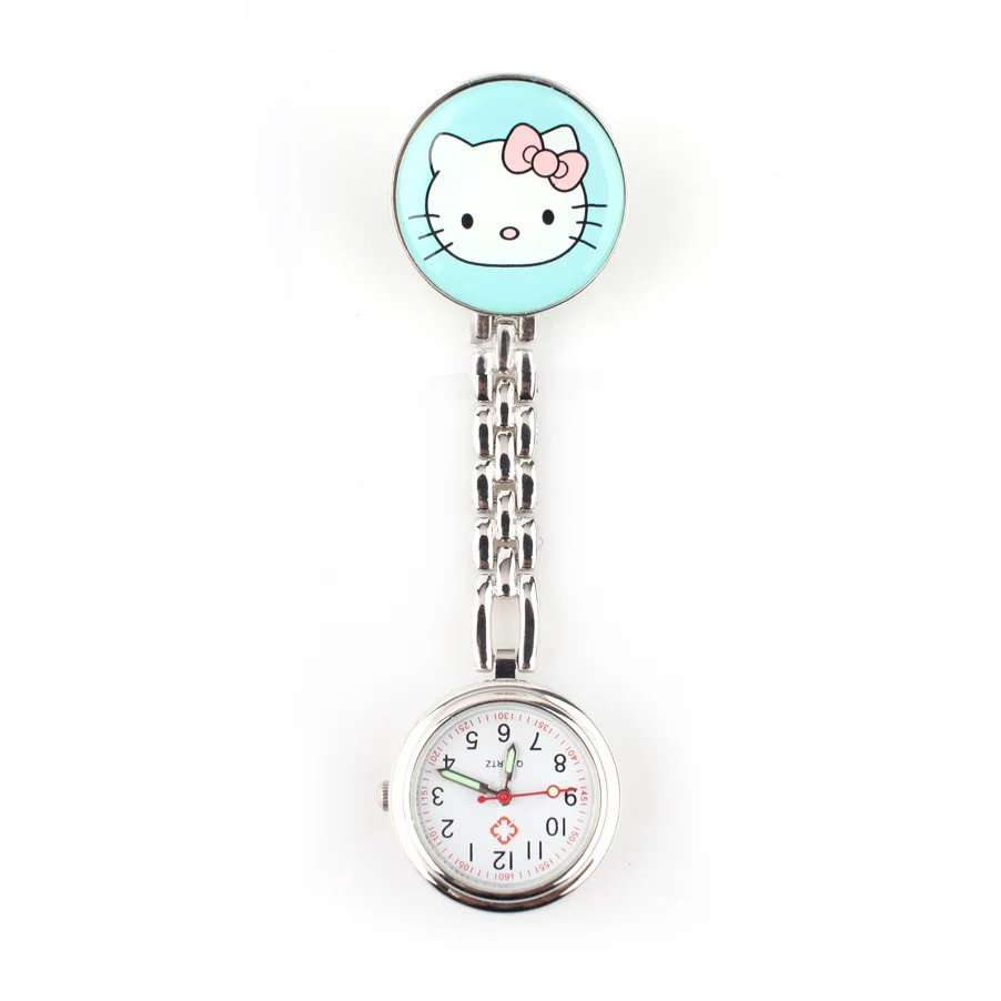 Модные медицинские часы для медсестры улыбающееся лицо кошка грудь часы для медсестры es