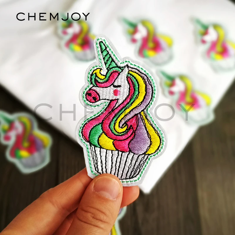 

Cartoon Cupcake Unicorn Embroidered Patch for Clothing Cute Sewing Applique for T-shirts Jeans Cool Clothes Stickers Badges
