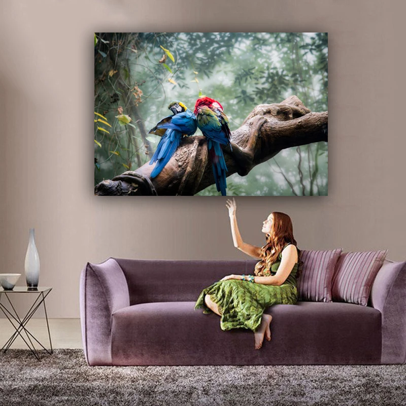 

RELIABLI ART Posters And Prints Canvas Painting Colorful Parrot Birds Pictures Decorative Painting Wall Art For Living Room
